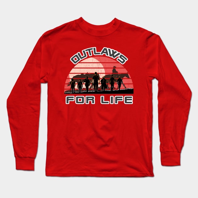 Best Red Dead Redemption 2 Tee Shirt Outlaws 4 Life Gift Ideas for Gamers Long Sleeve T-Shirt by MIRgallery